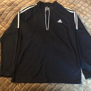Navy Blue with White Stripes Adidas Quarter-zip Golf Sweater